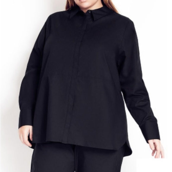 City chic ( Refinity ) BLACK SHIRT - Picture 3 of 9